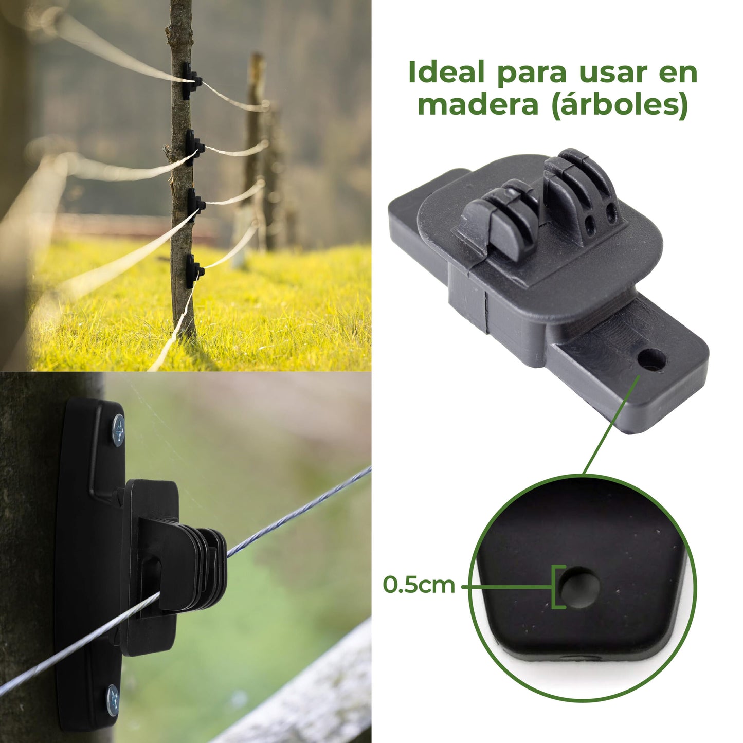 Aislador para Cerca Viva – paquete 50 unidades | Insumos y Semillas del Caribe